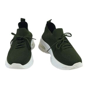 Dark Green Mesh Sneakers Athletic Shoes, 7